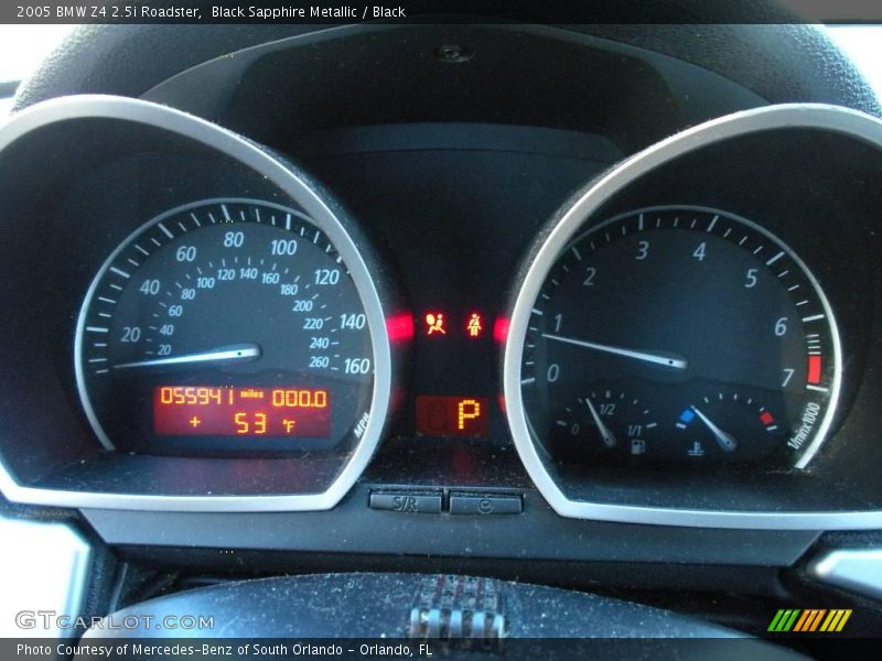 Black Sapphire Metallic / Black 2005 BMW Z4 2.5i Roadster