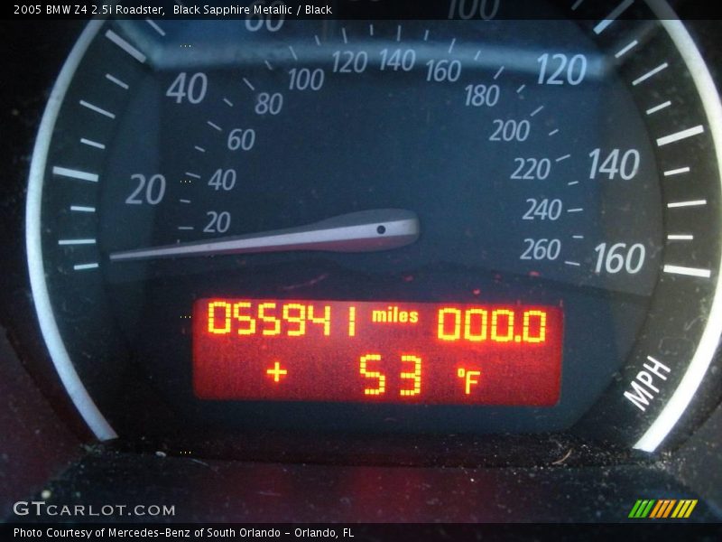 Black Sapphire Metallic / Black 2005 BMW Z4 2.5i Roadster