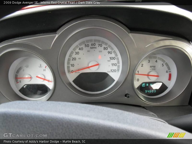 Inferno Red Crystal Pearl / Dark Slate Gray 2009 Dodge Avenger SE