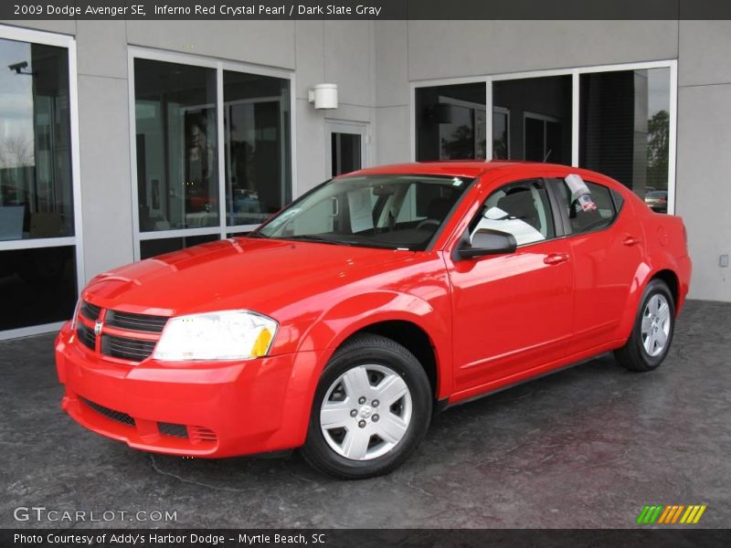 Inferno Red Crystal Pearl / Dark Slate Gray 2009 Dodge Avenger SE