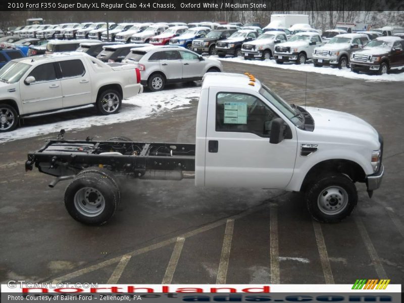 Oxford White / Medium Stone 2010 Ford F350 Super Duty XL Regular Cab 4x4 Chassis