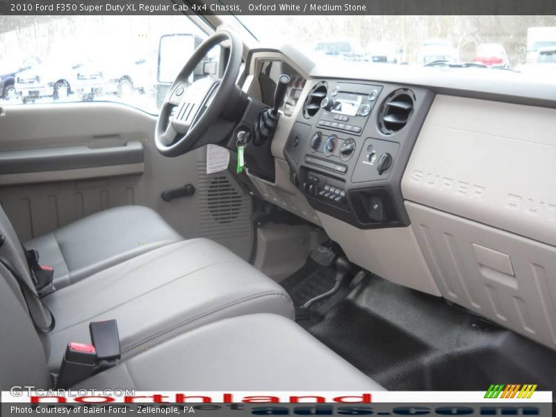 Oxford White / Medium Stone 2010 Ford F350 Super Duty XL Regular Cab 4x4 Chassis