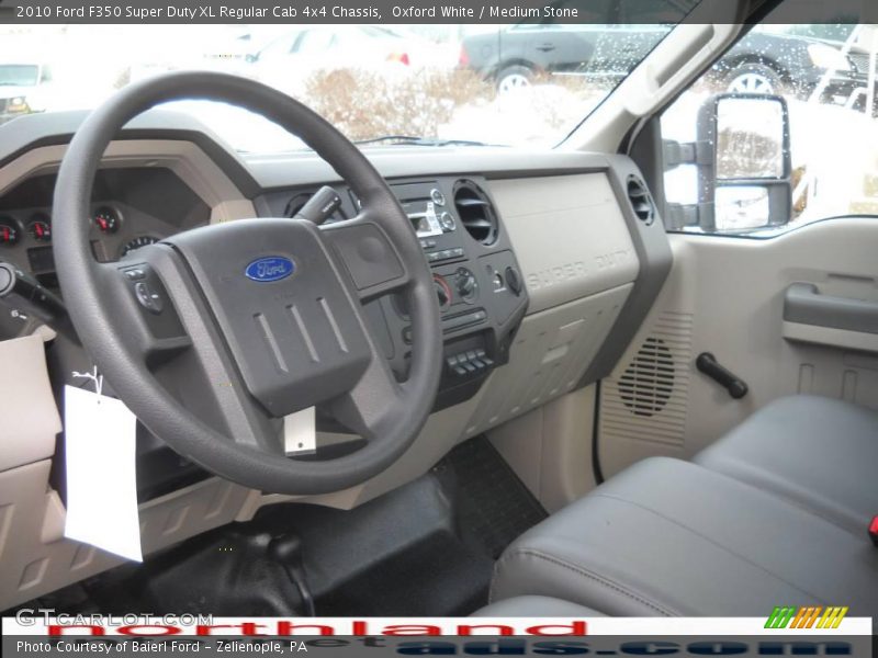 Oxford White / Medium Stone 2010 Ford F350 Super Duty XL Regular Cab 4x4 Chassis