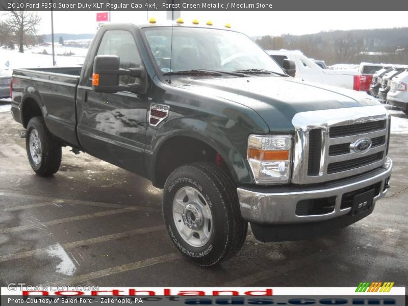 Forest Green Metallic / Medium Stone 2010 Ford F350 Super Duty XLT Regular Cab 4x4