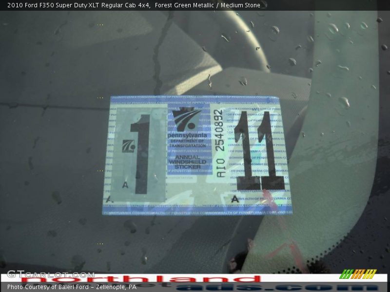 Forest Green Metallic / Medium Stone 2010 Ford F350 Super Duty XLT Regular Cab 4x4