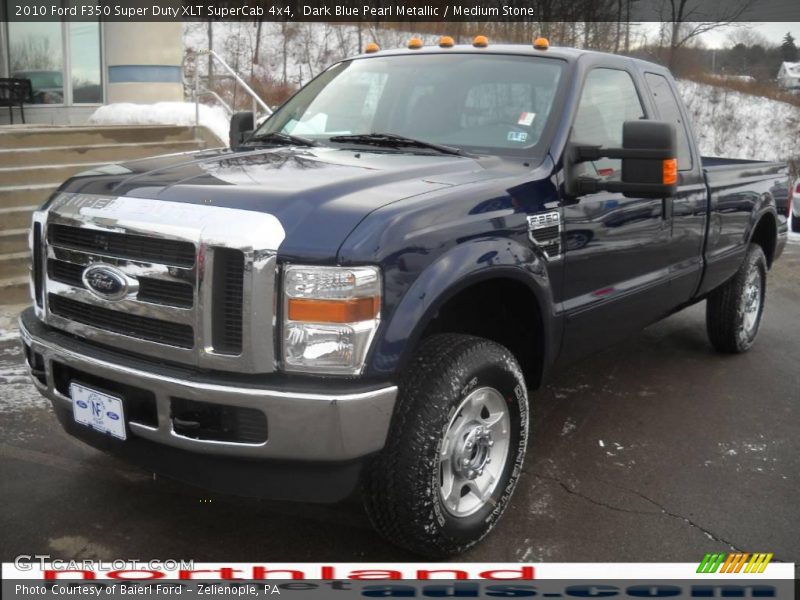 Dark Blue Pearl Metallic / Medium Stone 2010 Ford F350 Super Duty XLT SuperCab 4x4