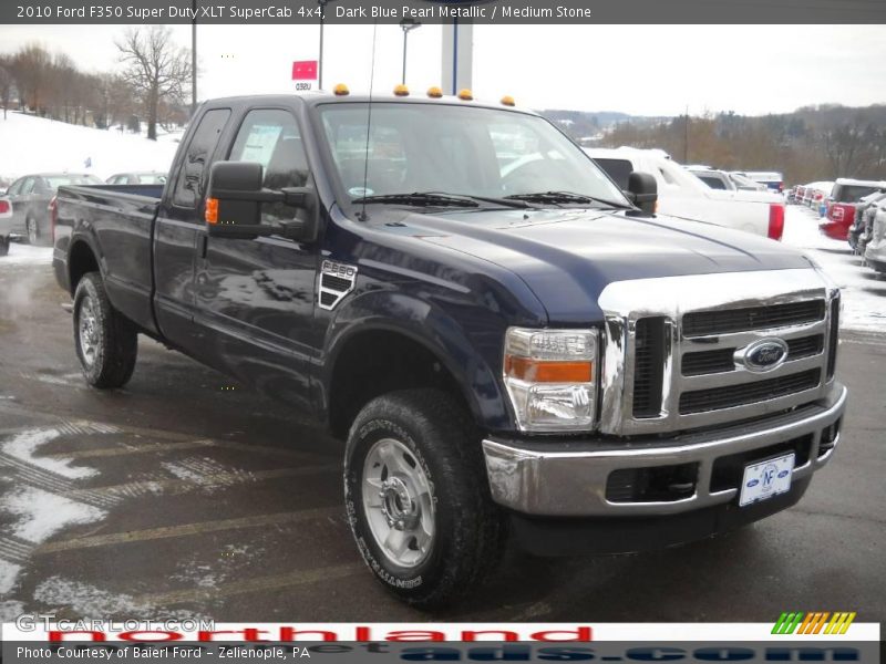 Dark Blue Pearl Metallic / Medium Stone 2010 Ford F350 Super Duty XLT SuperCab 4x4