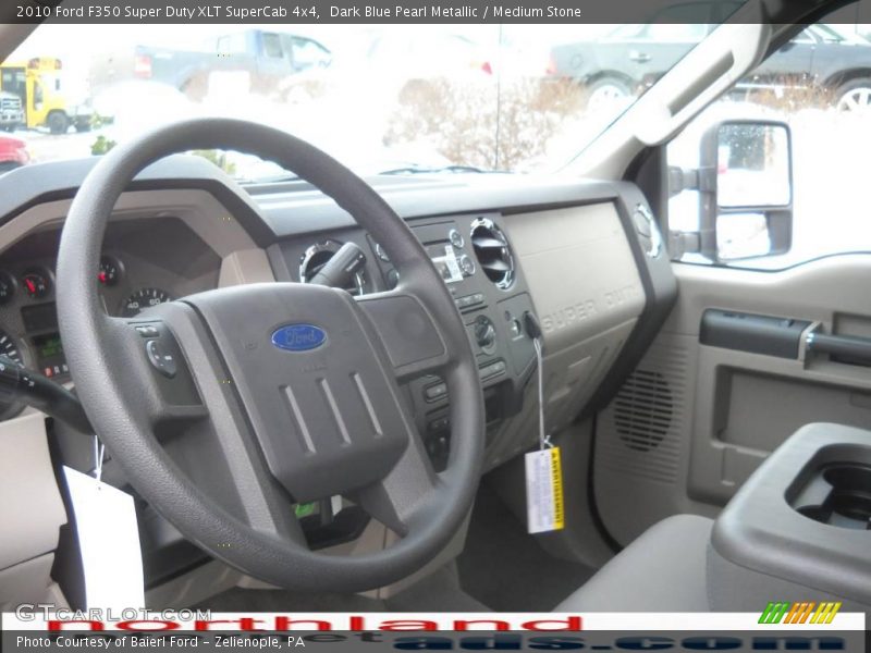 Dark Blue Pearl Metallic / Medium Stone 2010 Ford F350 Super Duty XLT SuperCab 4x4