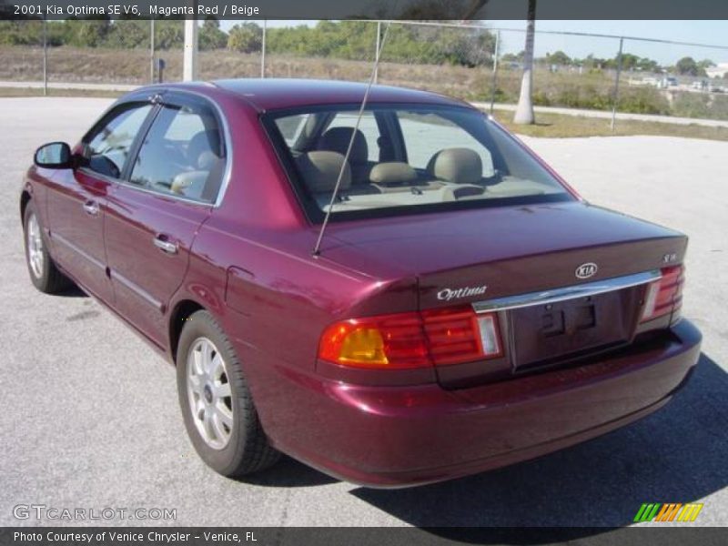 Magenta Red / Beige 2001 Kia Optima SE V6