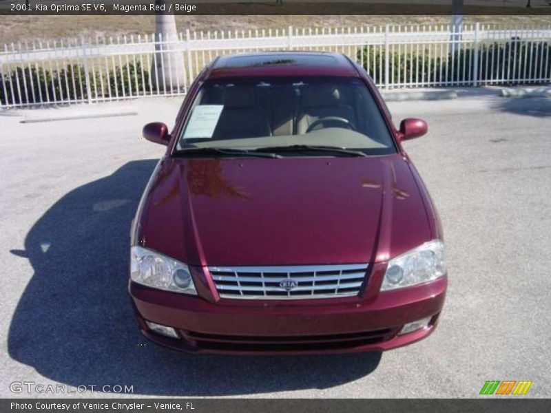 Magenta Red / Beige 2001 Kia Optima SE V6