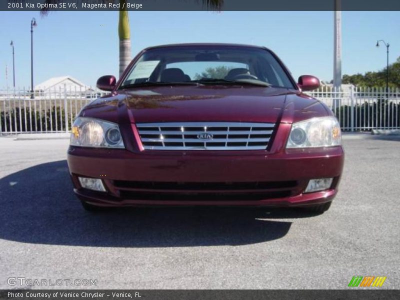 Magenta Red / Beige 2001 Kia Optima SE V6