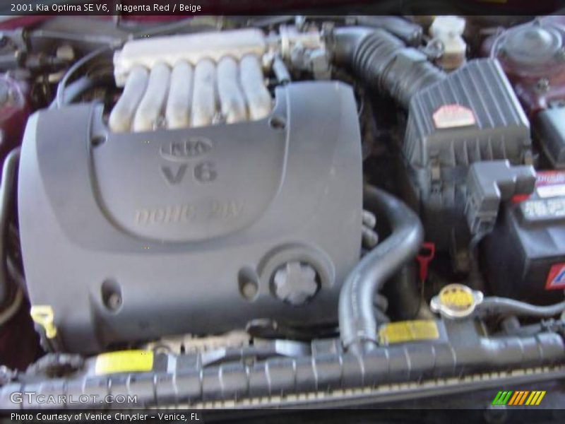Magenta Red / Beige 2001 Kia Optima SE V6
