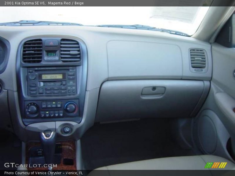 Magenta Red / Beige 2001 Kia Optima SE V6