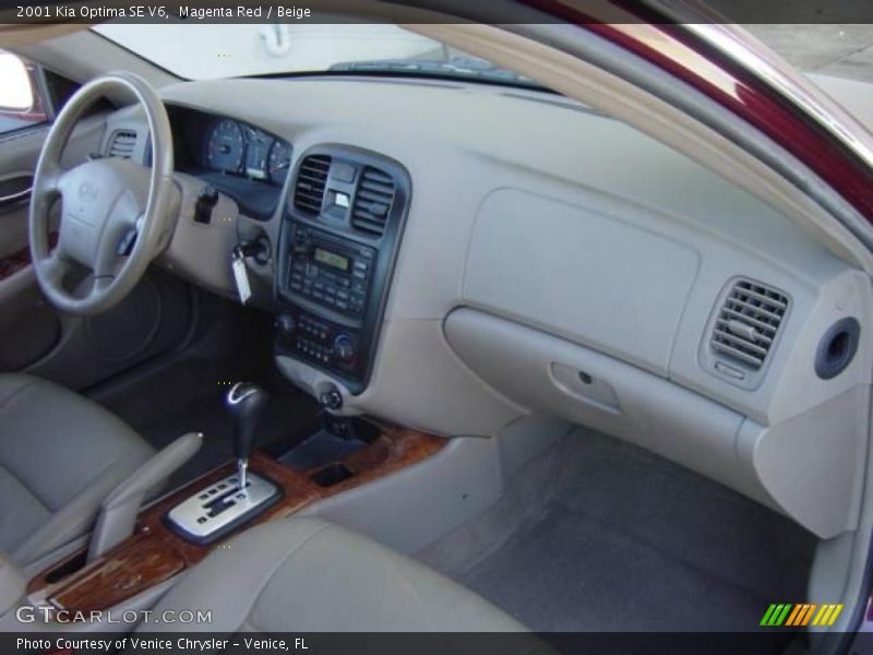 Magenta Red / Beige 2001 Kia Optima SE V6