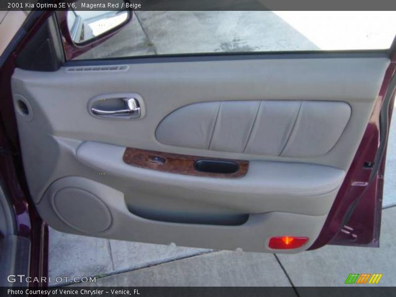 Magenta Red / Beige 2001 Kia Optima SE V6