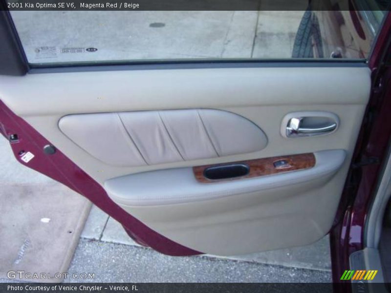 Magenta Red / Beige 2001 Kia Optima SE V6