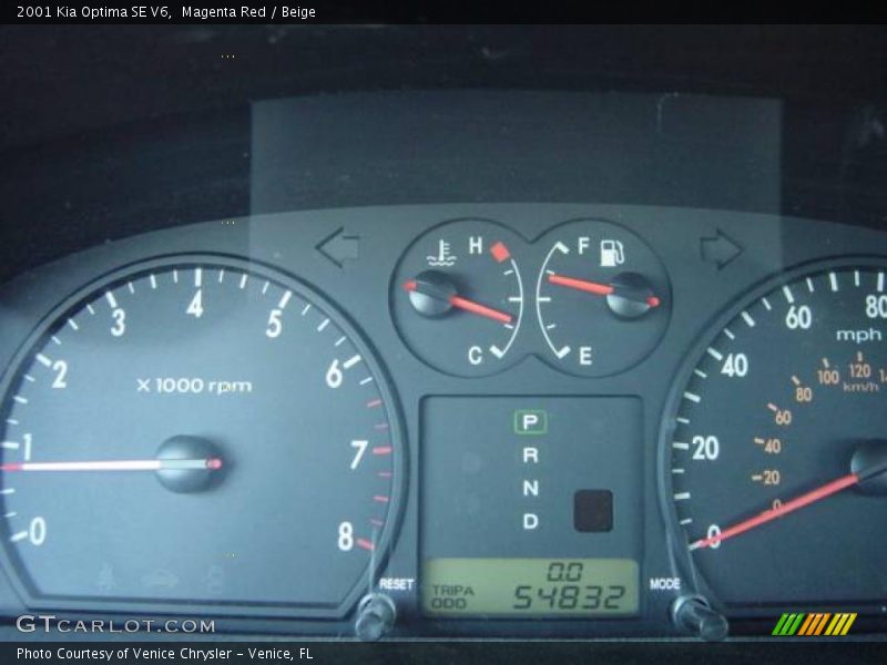 Magenta Red / Beige 2001 Kia Optima SE V6