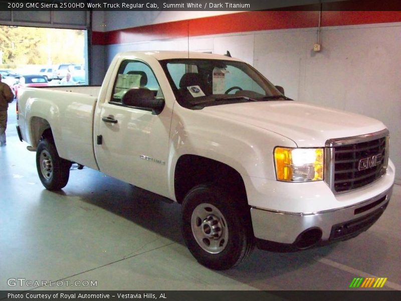 Summit White / Dark Titanium 2009 GMC Sierra 2500HD Work Truck Regular Cab