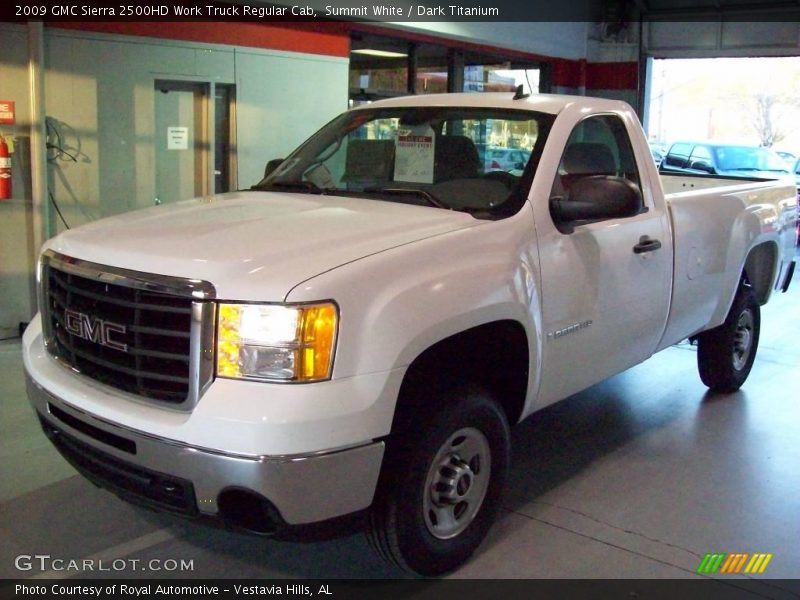 Summit White / Dark Titanium 2009 GMC Sierra 2500HD Work Truck Regular Cab