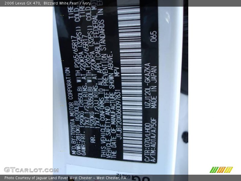Blizzard White Pearl / Ivory 2006 Lexus GX 470