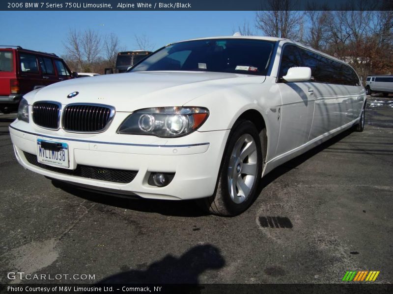 Alpine White / Black/Black 2006 BMW 7 Series 750Li Limousine