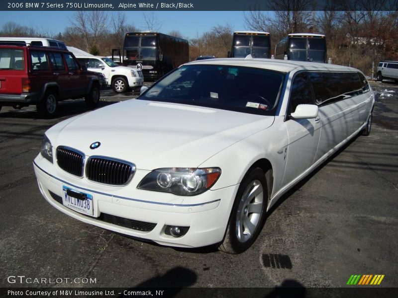 Alpine White / Black/Black 2006 BMW 7 Series 750Li Limousine