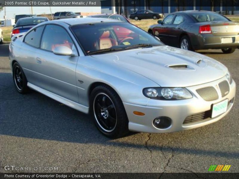 Quicksilver Metallic / Red 2005 Pontiac GTO Coupe