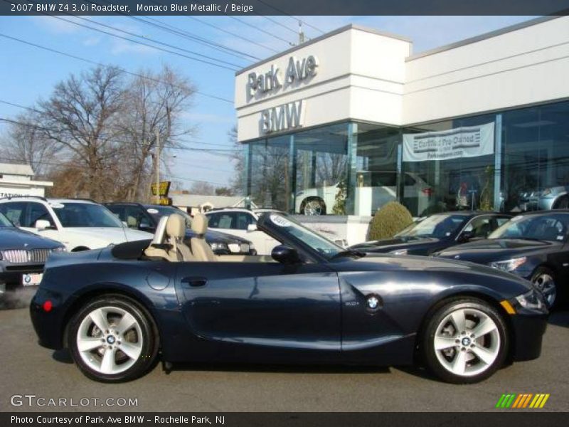 Monaco Blue Metallic / Beige 2007 BMW Z4 3.0i Roadster
