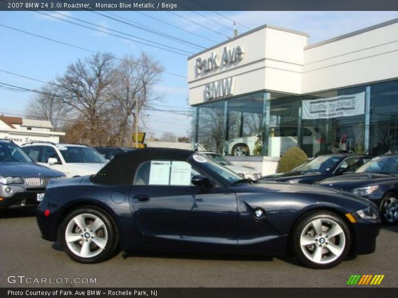 Monaco Blue Metallic / Beige 2007 BMW Z4 3.0i Roadster