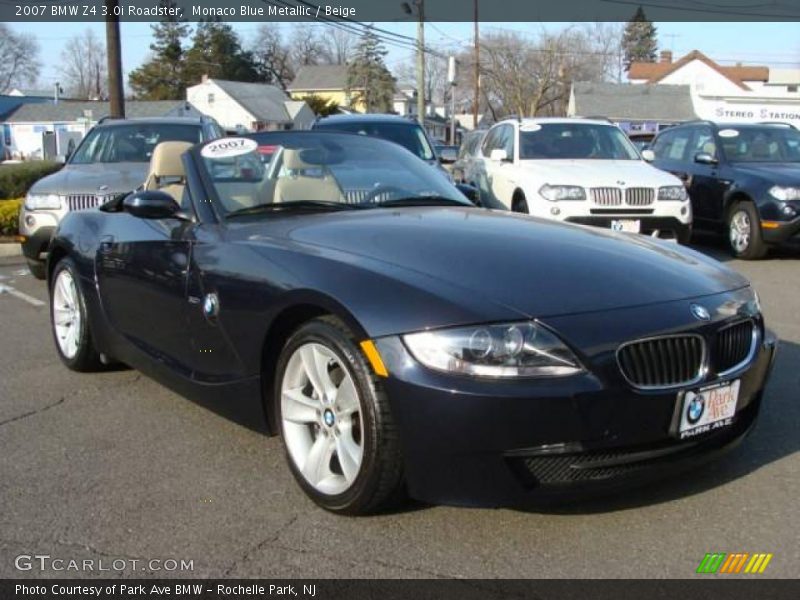 Monaco Blue Metallic / Beige 2007 BMW Z4 3.0i Roadster