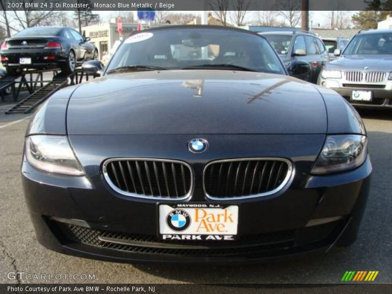 Monaco Blue Metallic / Beige 2007 BMW Z4 3.0i Roadster