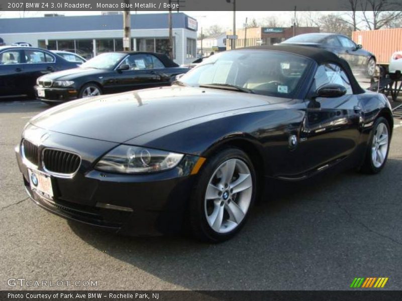 Monaco Blue Metallic / Beige 2007 BMW Z4 3.0i Roadster