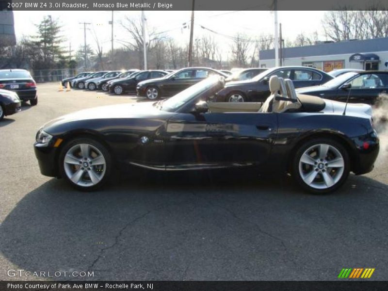 Monaco Blue Metallic / Beige 2007 BMW Z4 3.0i Roadster