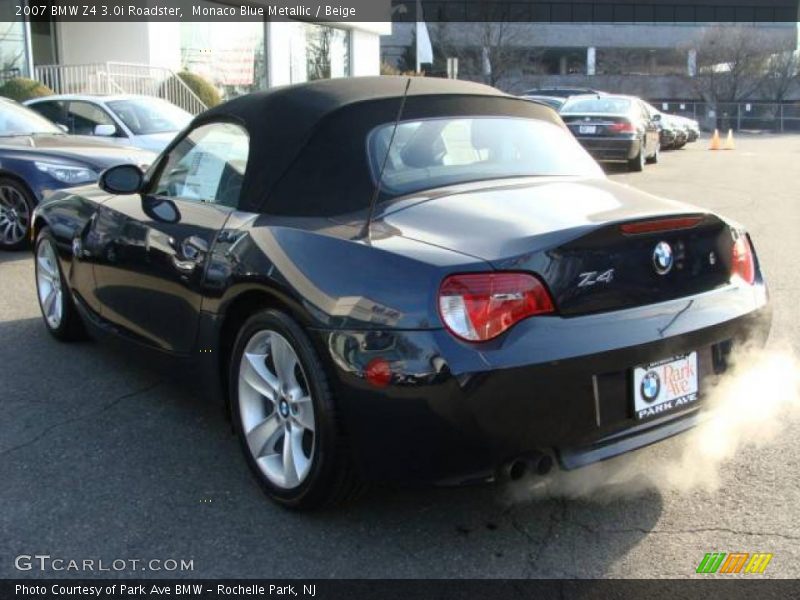 Monaco Blue Metallic / Beige 2007 BMW Z4 3.0i Roadster