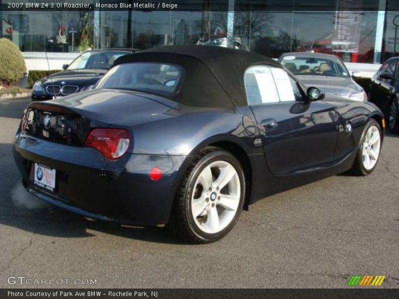 Monaco Blue Metallic / Beige 2007 BMW Z4 3.0i Roadster