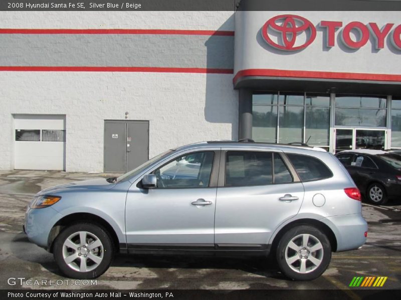 Silver Blue / Beige 2008 Hyundai Santa Fe SE