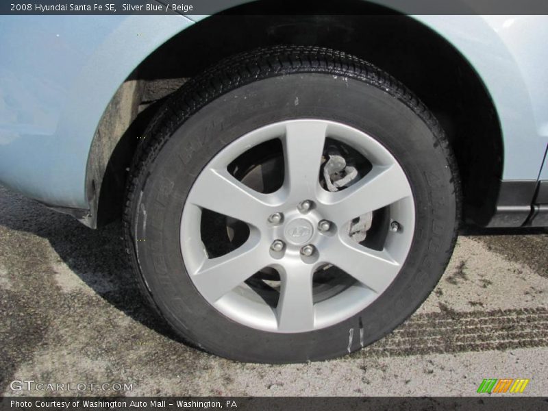 Silver Blue / Beige 2008 Hyundai Santa Fe SE