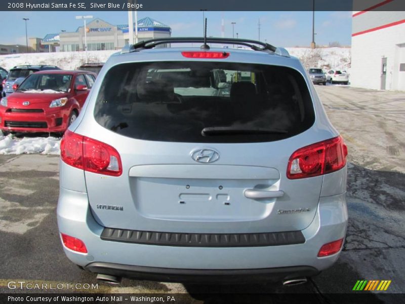 Silver Blue / Beige 2008 Hyundai Santa Fe SE