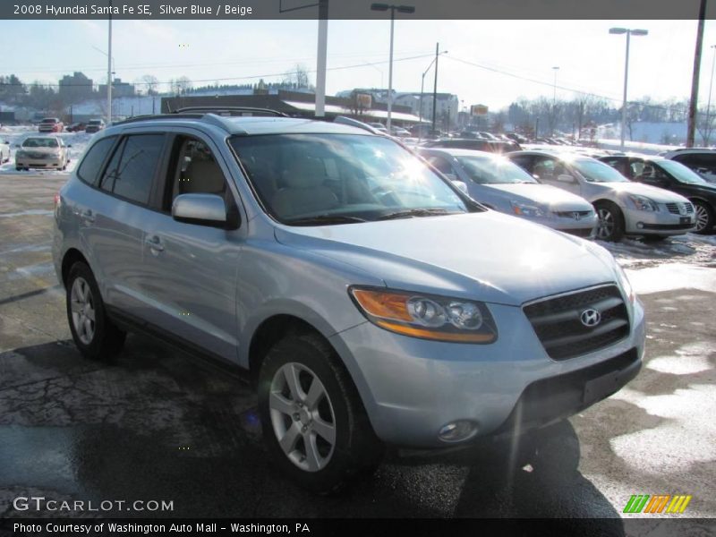 Silver Blue / Beige 2008 Hyundai Santa Fe SE