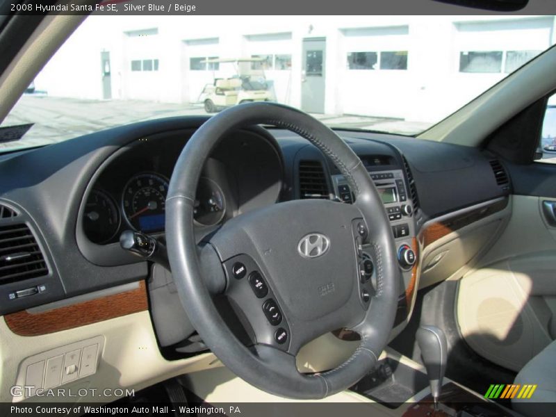 Silver Blue / Beige 2008 Hyundai Santa Fe SE