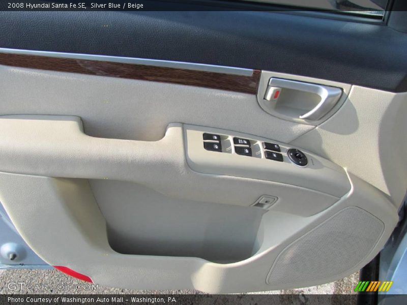 Silver Blue / Beige 2008 Hyundai Santa Fe SE