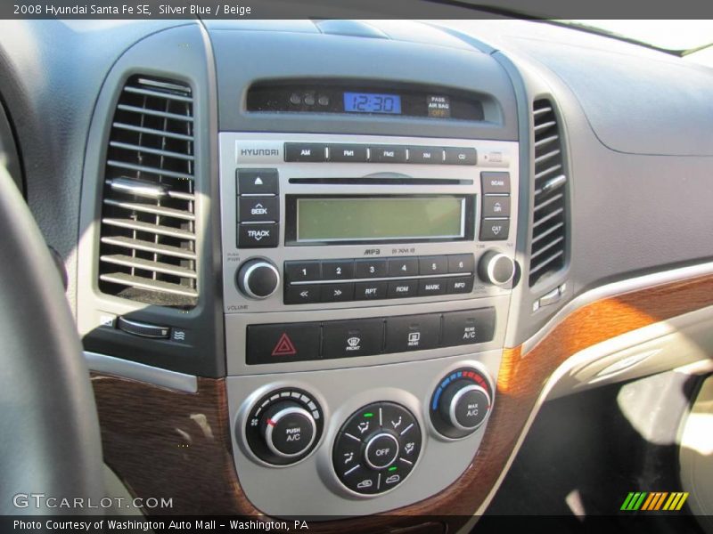 Silver Blue / Beige 2008 Hyundai Santa Fe SE