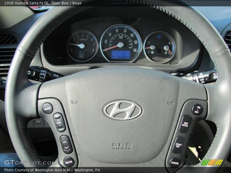 Silver Blue / Beige 2008 Hyundai Santa Fe SE