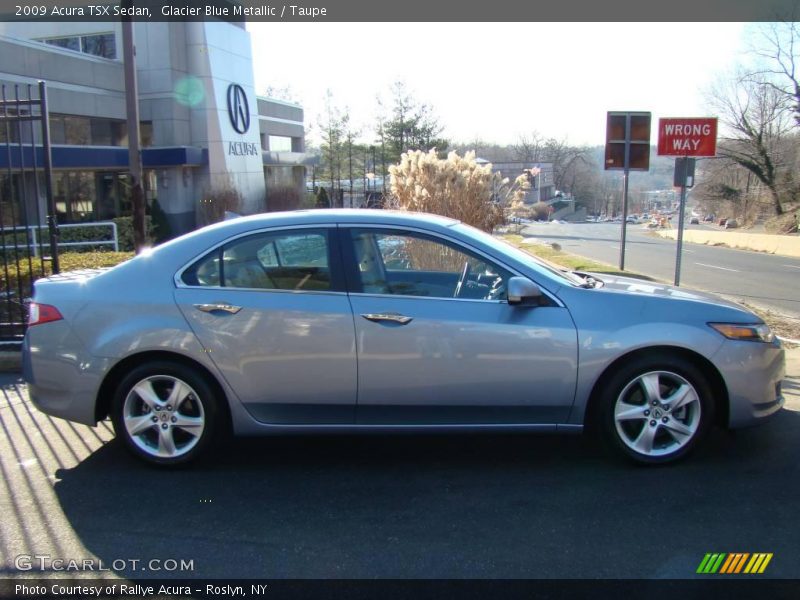 Glacier Blue Metallic / Taupe 2009 Acura TSX Sedan