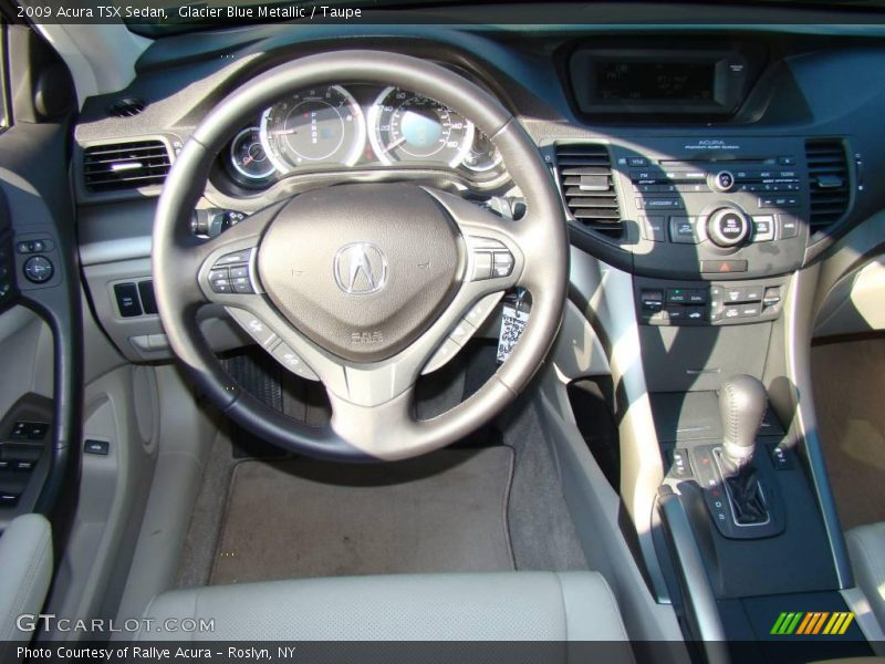 Glacier Blue Metallic / Taupe 2009 Acura TSX Sedan