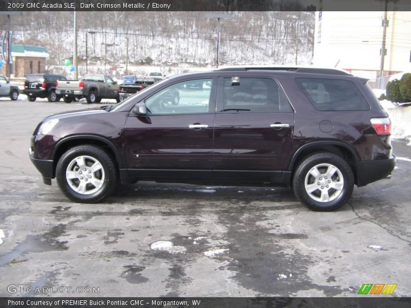 Dark Crimson Metallic / Ebony 2009 GMC Acadia SLE