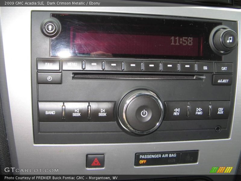 Dark Crimson Metallic / Ebony 2009 GMC Acadia SLE