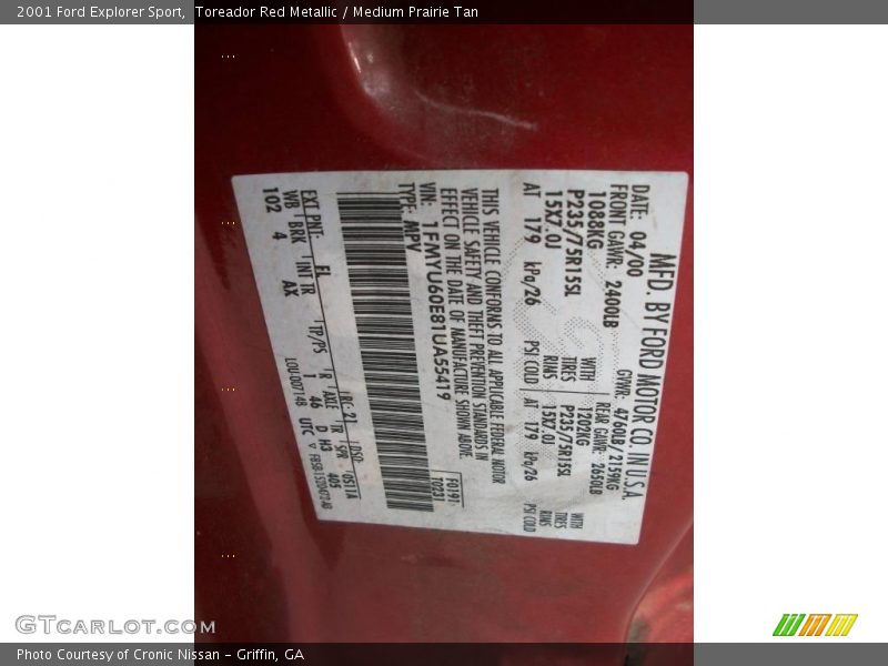 Toreador Red Metallic / Medium Prairie Tan 2001 Ford Explorer Sport