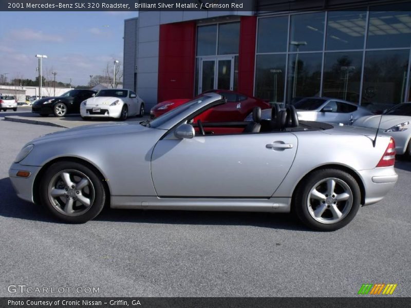 Brilliant Silver Metallic / Crimson Red 2001 Mercedes-Benz SLK 320 Roadster