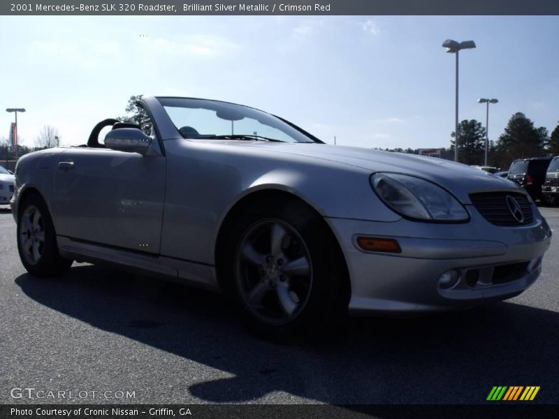 Brilliant Silver Metallic / Crimson Red 2001 Mercedes-Benz SLK 320 Roadster